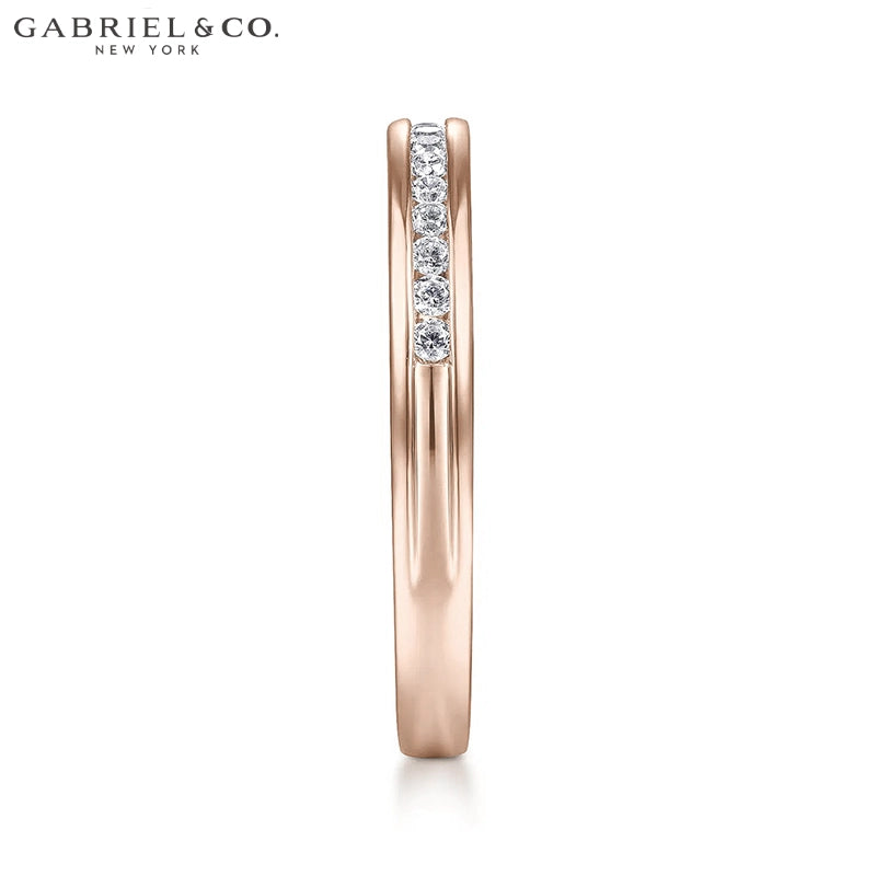 0.25ctw Natural Diamond Channel Set Ring 2.6mm