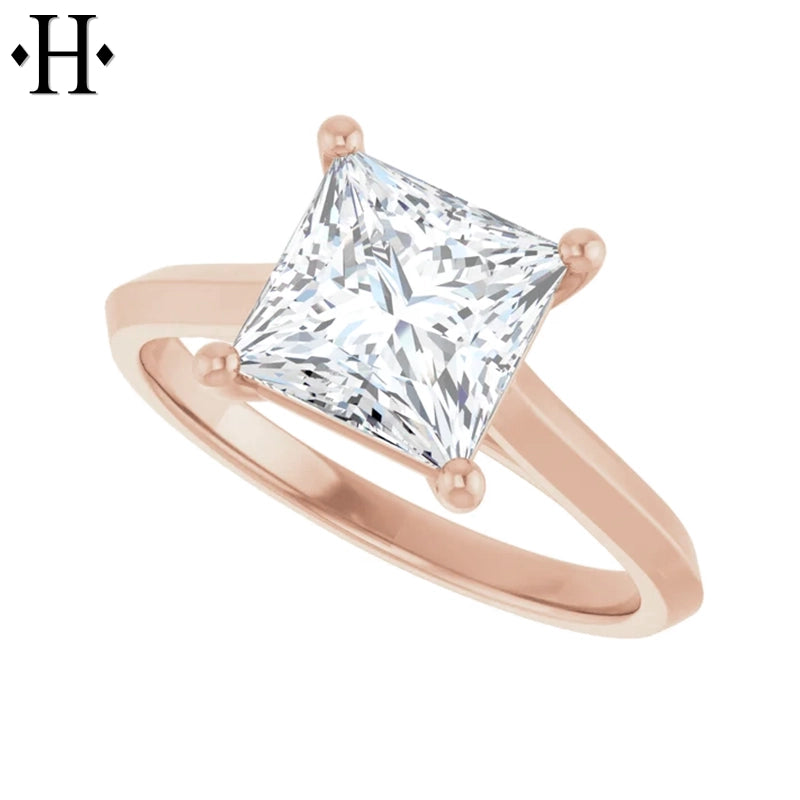 1.00ctr-2.00ctr Princess Cut Lab Grown Diamond Ring