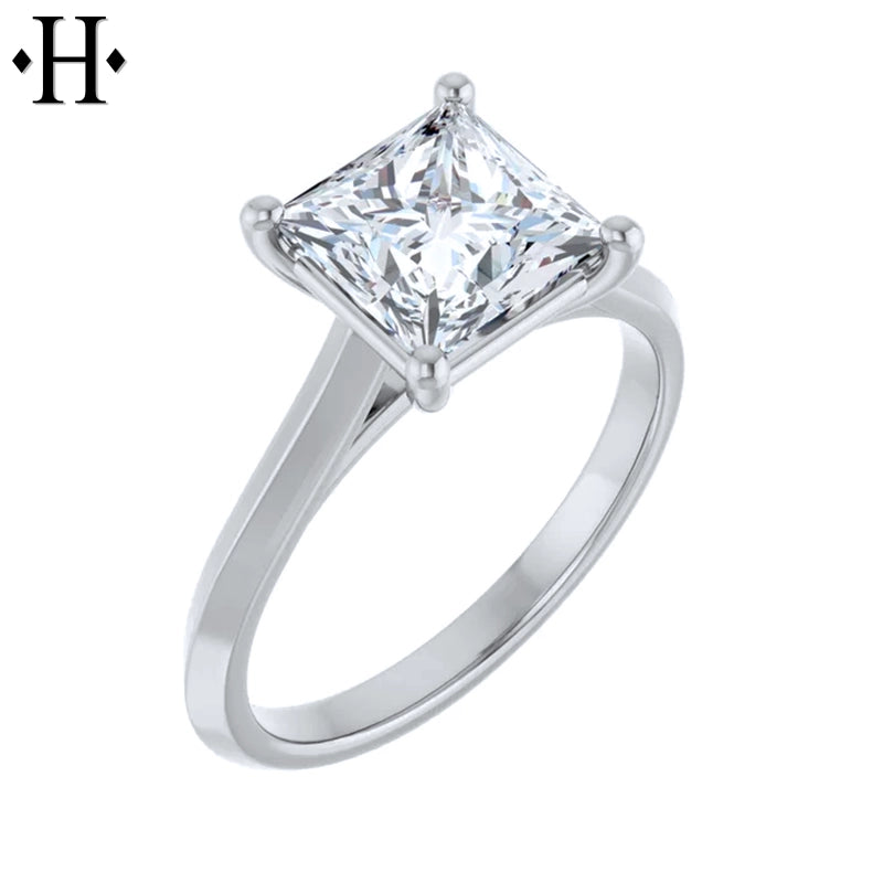 1.00ctr-2.00ctr Princess Cut Lab Grown Diamond Ring
