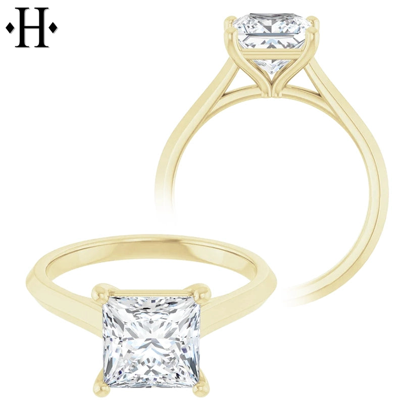 1.00ctr-2.00ctr Princess Cut Lab Grown Diamond Ring Tailor Made