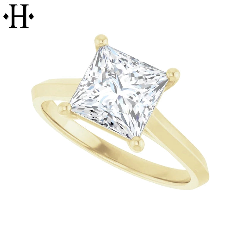 1.00ctr-2.00ctr Princess Cut Lab Grown Diamond Ring