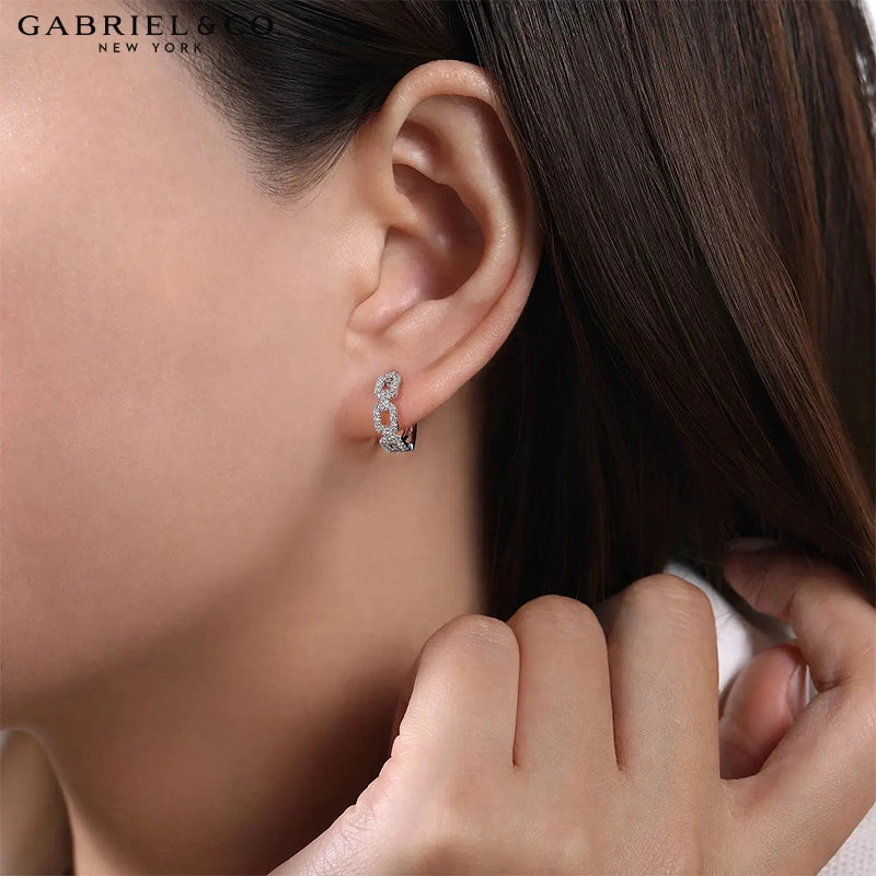 Natural Diamond Hoop Earrings
