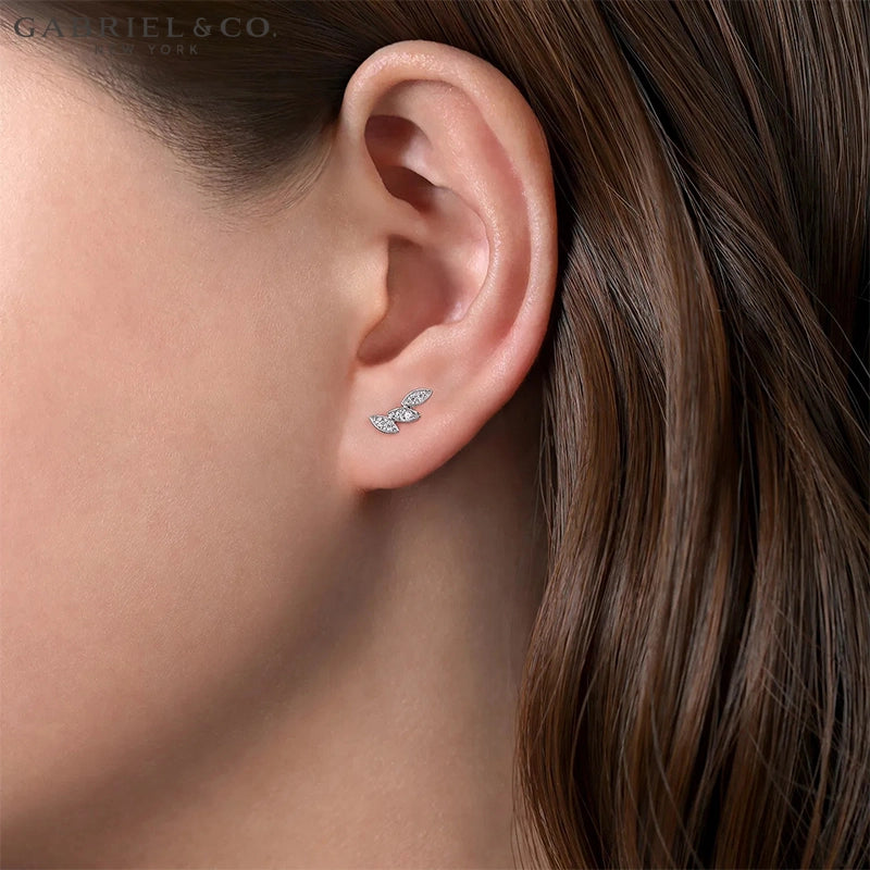 Natural Diamond Leaf Earrings
