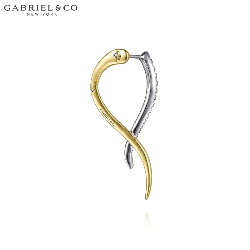 14kt Natural Diamond Bypass Earrings