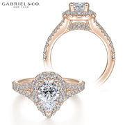 0.75ctr-1.50ctr Pear Cut Diamond Customizable Ring