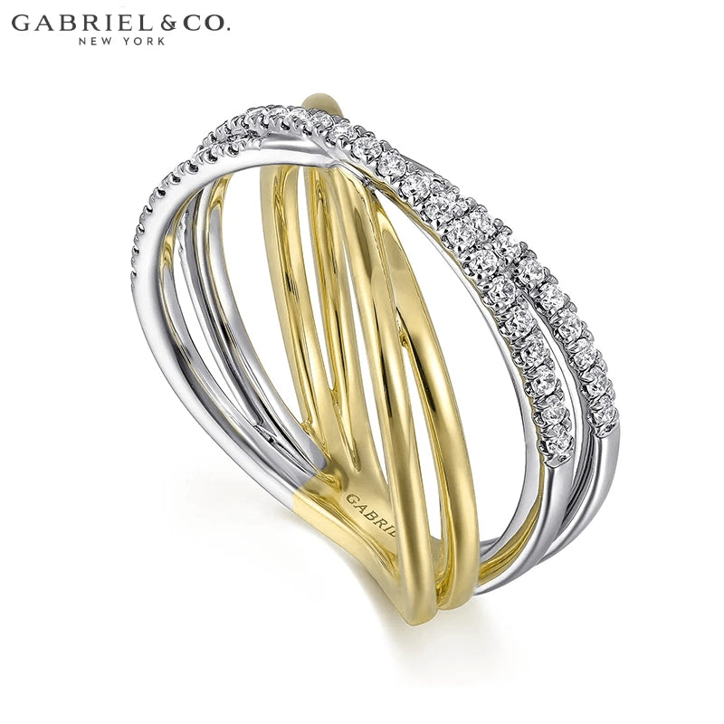 14kt 0.25cts Natural Diamond Criss Cross Ring