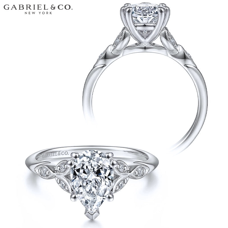 1.00ctr-2.00ctr Pear Cut Natural Diamond Ring
