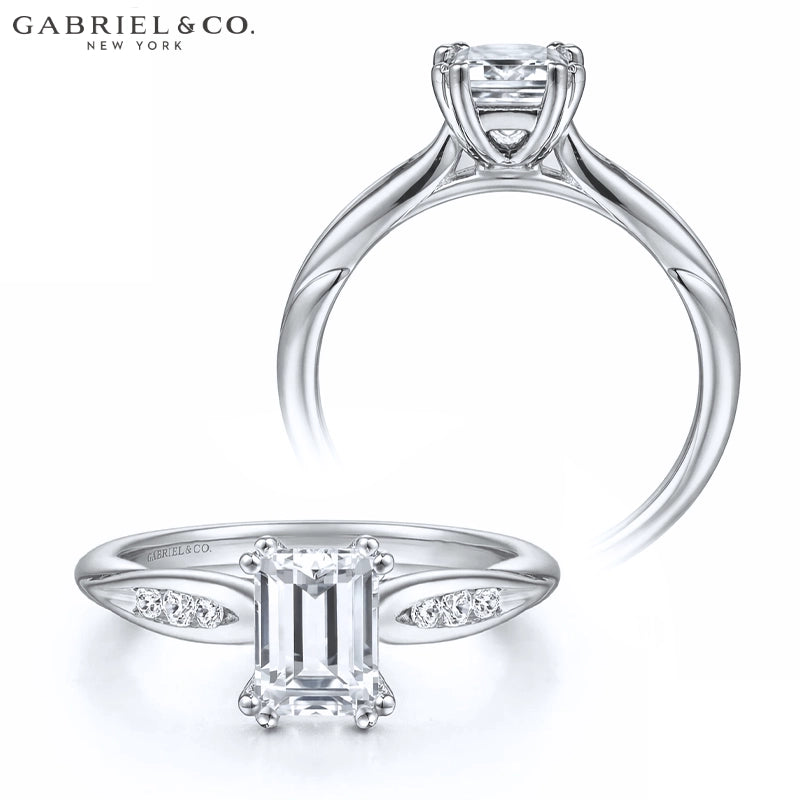 1.00ctr-2.00ctr Emerald Cut Lab Grown Diamond Ring