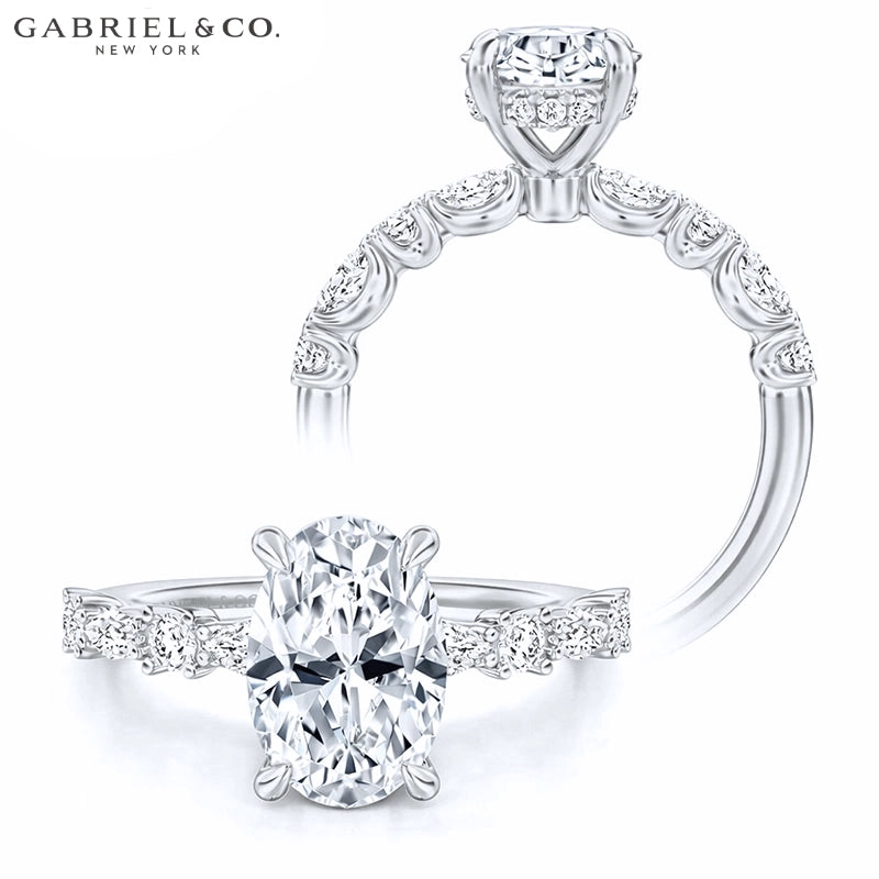 1.00ctr-2.00ctr Oval Cut Natural Diamond Ring Tailor Made