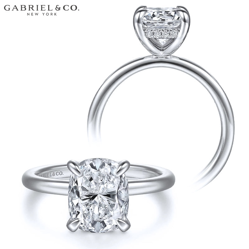 1.25ctr-2.50ctr Elongated Cushion Cut Lab Grown Diamond Ring
