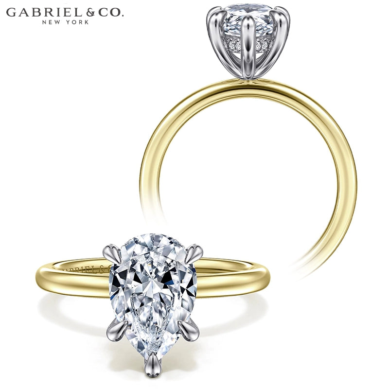1.25ctr-2.50ctr Pear Cut Lab Grown Diamond Ring Tailor Made
