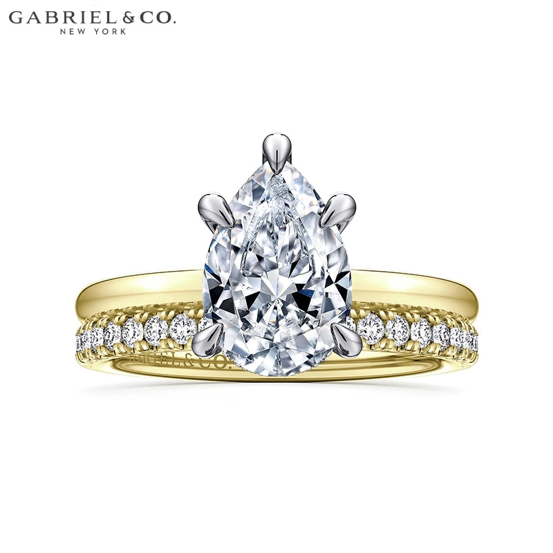 1.00ctr-2.00ctr Pear Cut Natural Diamond Ring
