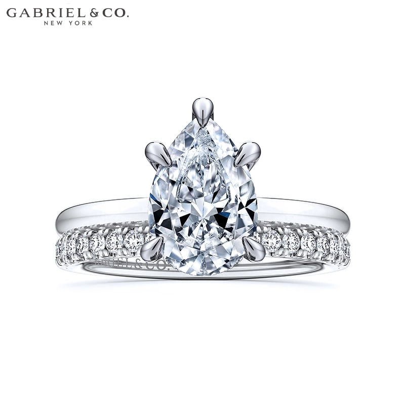 1.00ctr-2.00ctr Pear Cut Natural Diamond Ring
