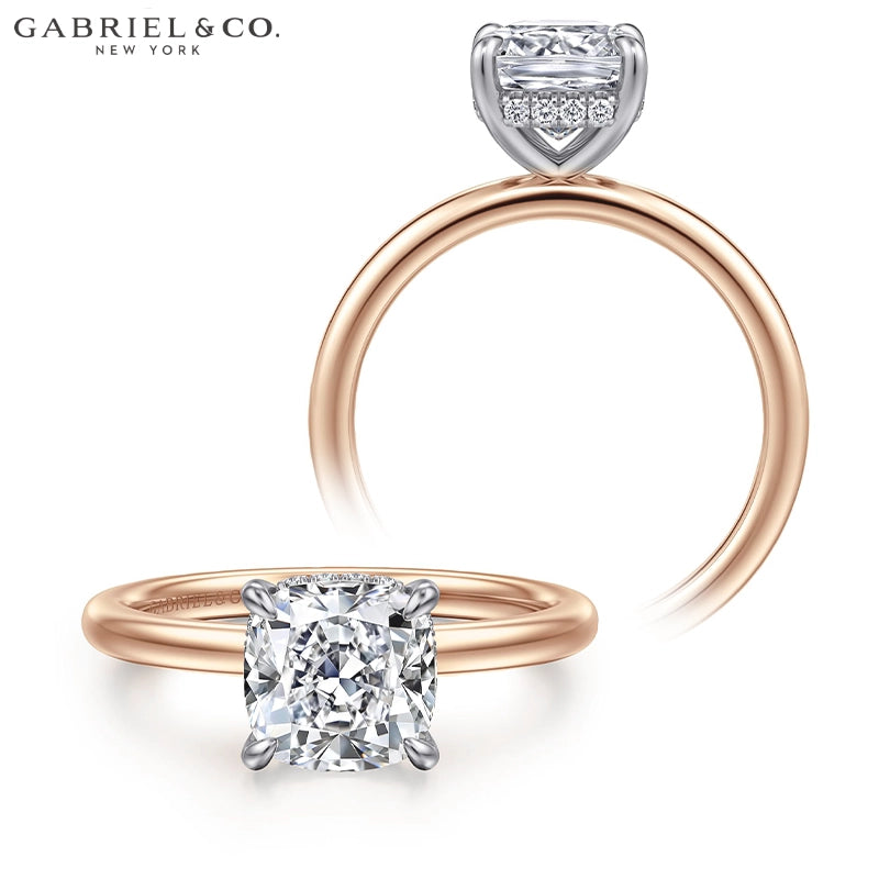 1.25ctr-2.50ctr Square Cushion Cut Lab Grown Diamond Ring