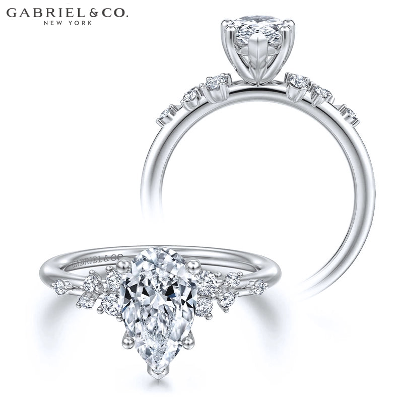 1.00ctr-2.00ctr Pear Cut Natural Diamond Ring Tailor Made