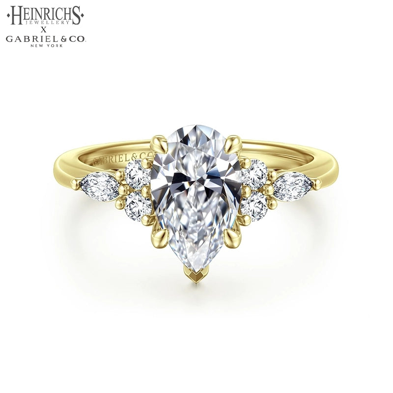 1.25ctr-2.50ctr Pear Cut Lab Grown Diamond Ring Tailor Made