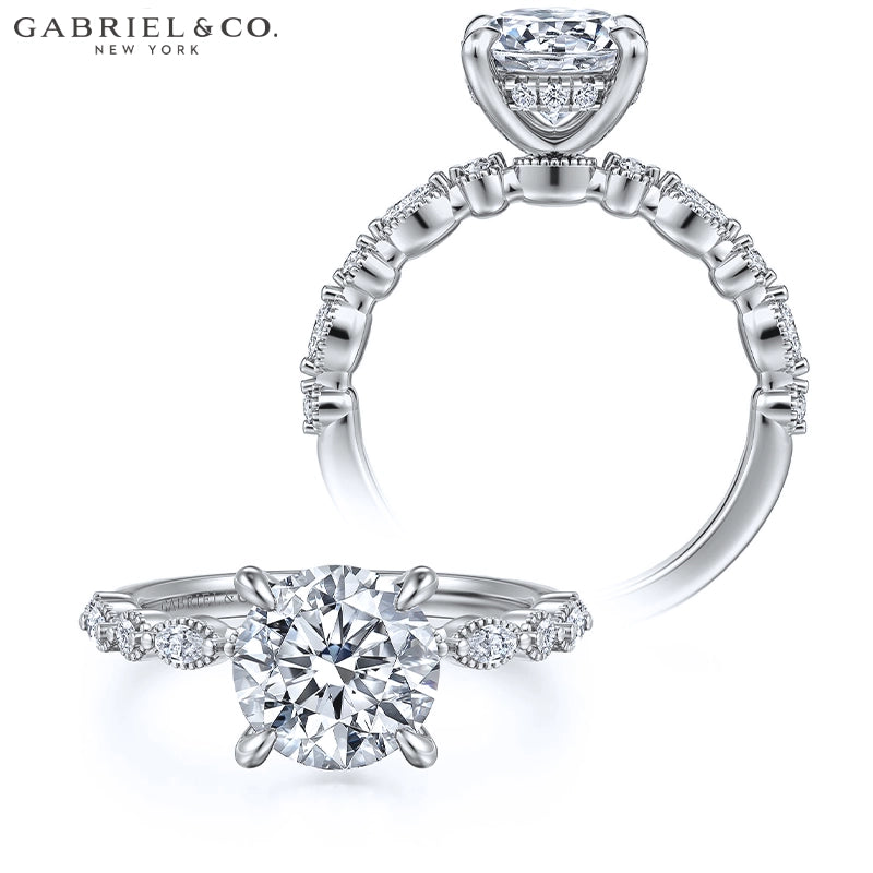 1.00ctr-2.00ctr Round Cut Natural Diamond Ring