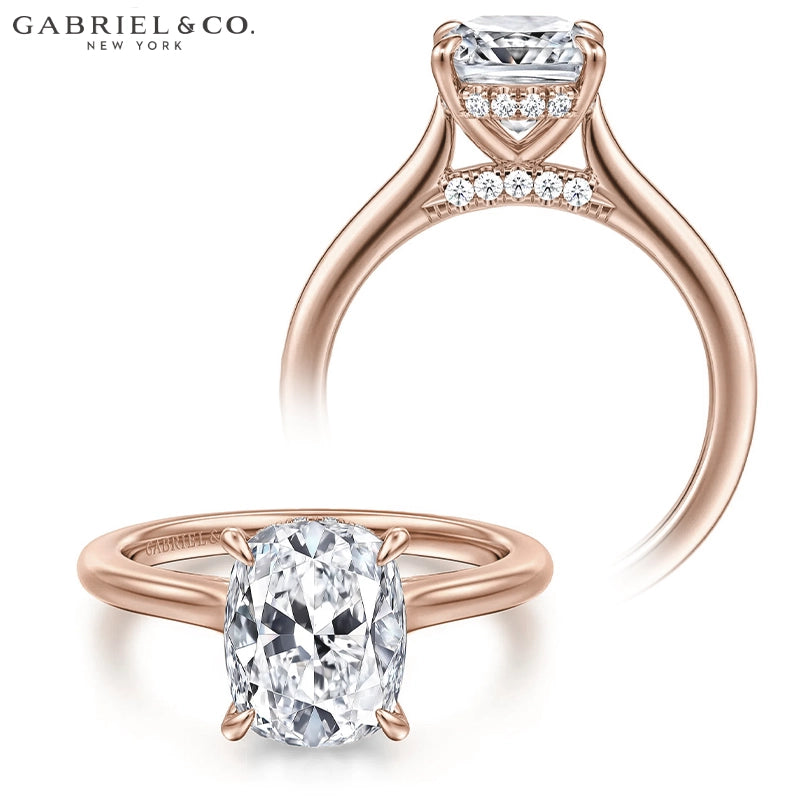 1.25ctr-2.50ctr Elongated Cushion Cut Lab Grown Diamond Ring