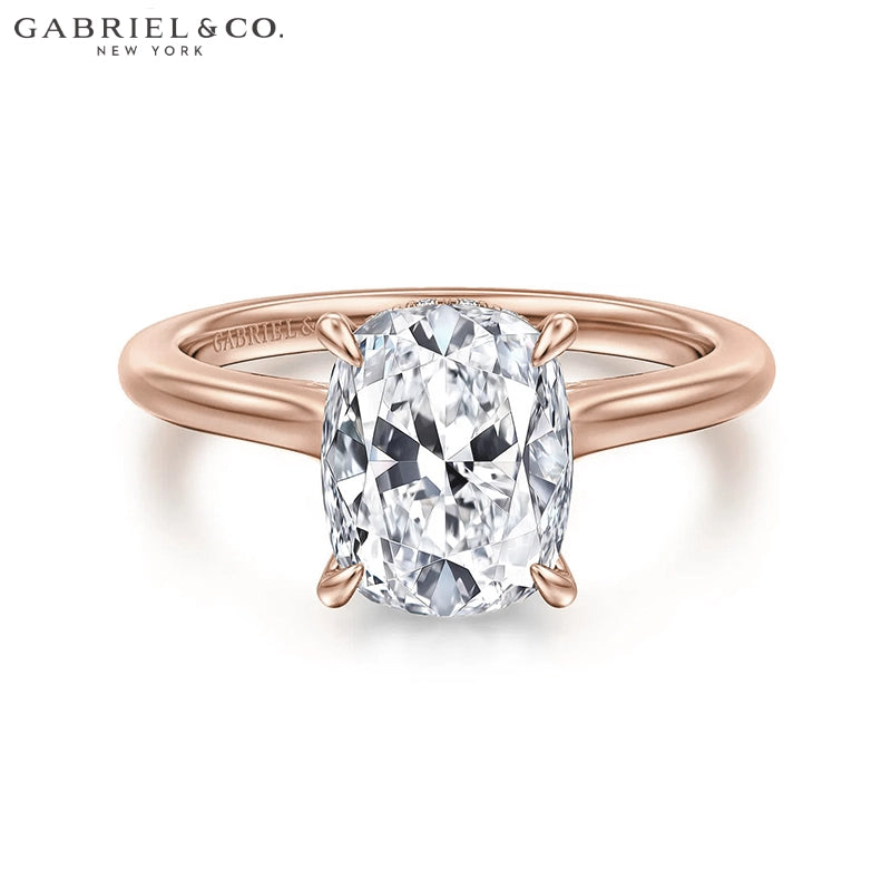 1.25ctr-2.50ctr Elongated Cushion Cut Lab Grown Diamond Ring