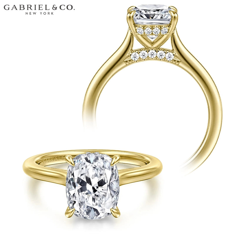 1.25ctr-2.50ctr Elongated Cushion Cut Lab Grown Diamond Ring