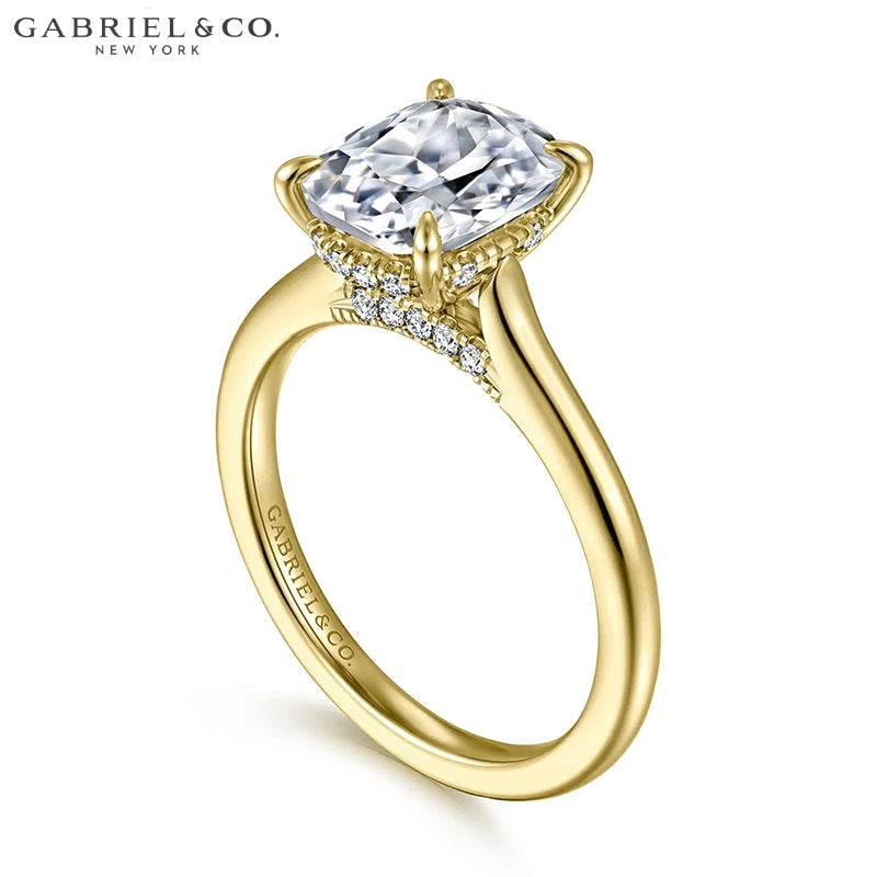 1.00ctr-2.00ctr Elongated Cushion Cut Natural Diamond Ring