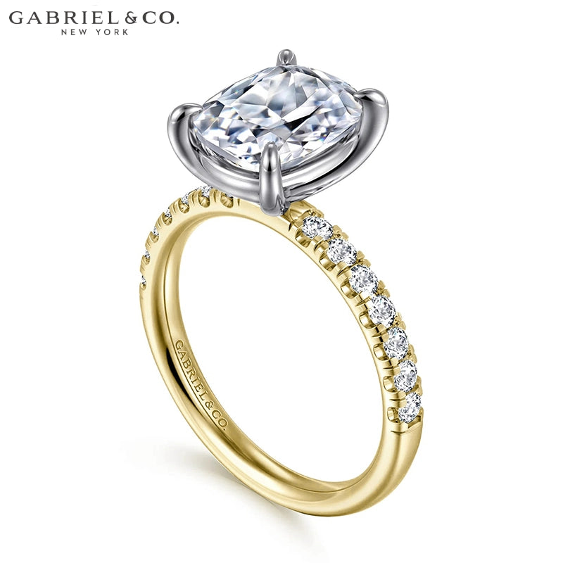 1.00ctr-2.00ctr Elongated Cushion Cut Natural Diamond Ring Tailor Made