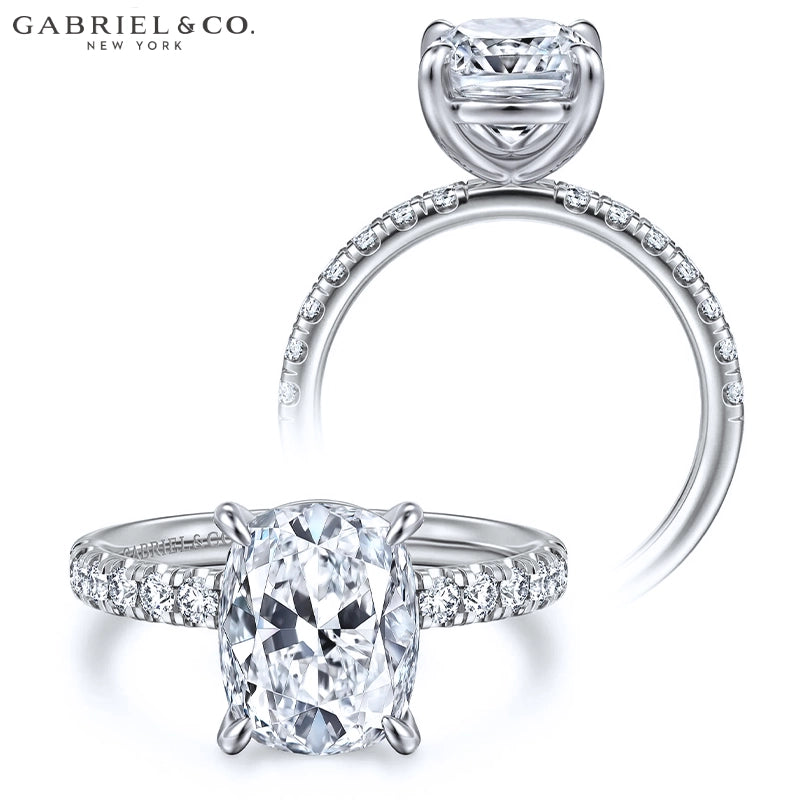 1.00ctr-2.00ctr Elongated Cushion Cut Natural Diamond Ring Tailor Made