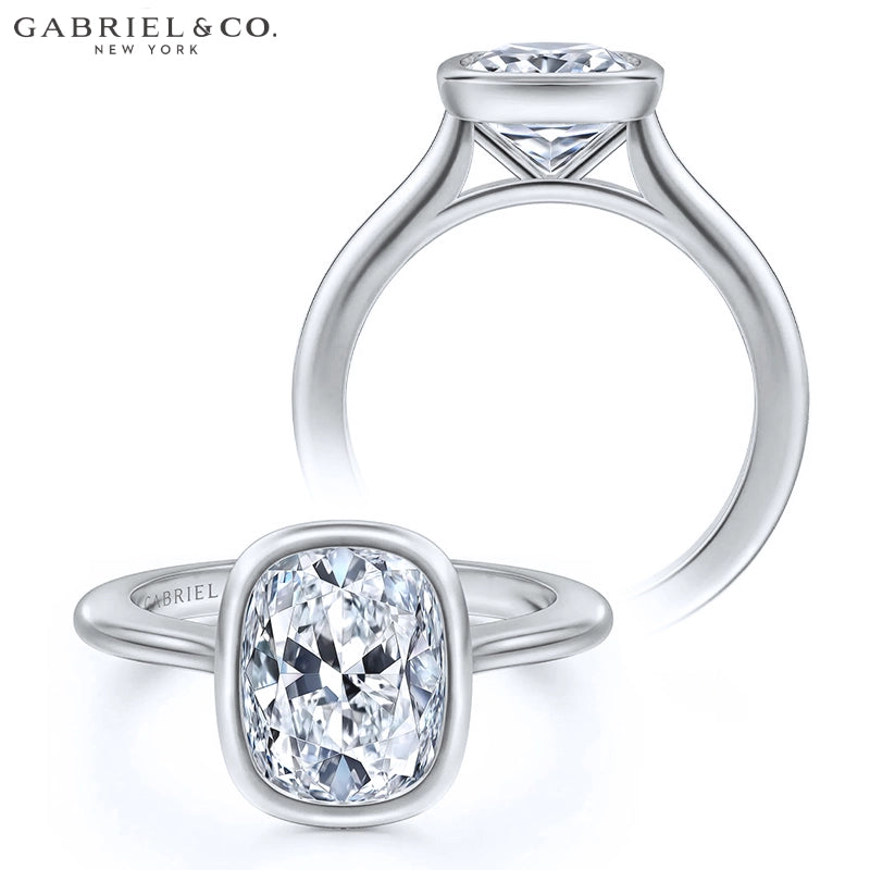 1.00ctr-2.00ctr Elongated Cushion Cut Natural Diamond Ring Tailor Made