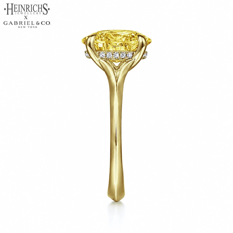 1.25ctr-2.50ctr Oval Cut Lab Grown Yellow Diamond Ring
