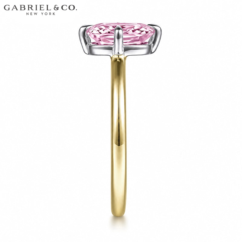 1.25ctr-2.50ctr Elongated Cushion Cut Lab Grown Pink Rosé Diamond Ring