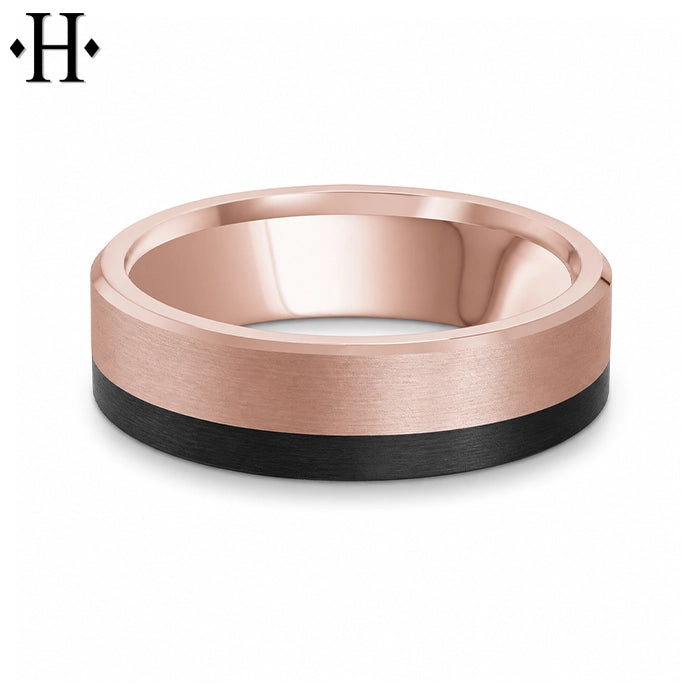 Black Carbon Fiber & Solid Gold Ring 6.5mm