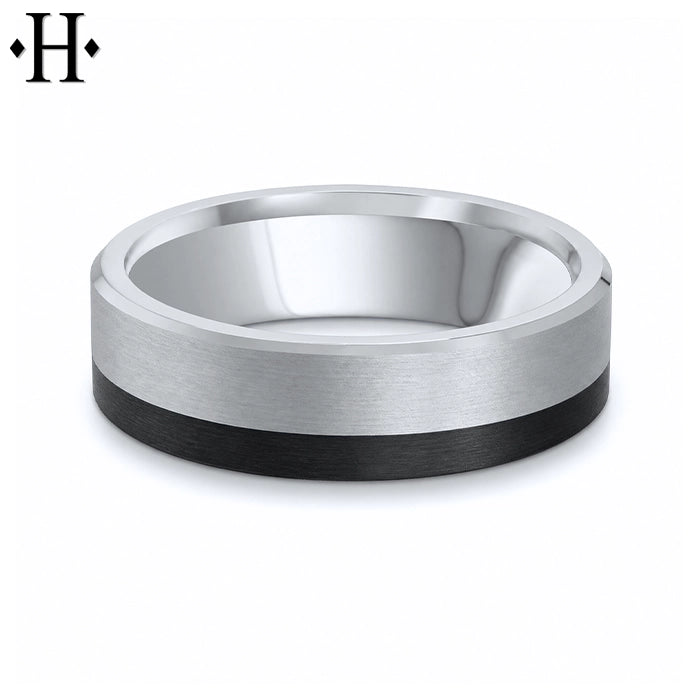 Black Carbon Fiber & Solid Gold Ring 6.5mm