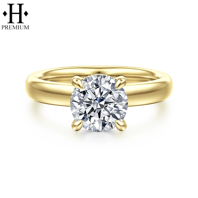 1.25ctr-3.00ctr Premium Round Cut Natural Diamond Ring