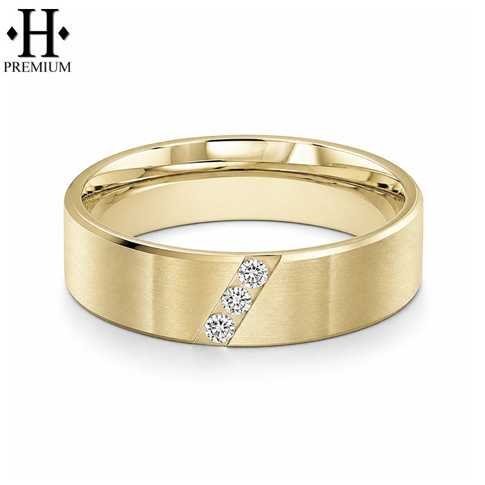 Premium Natural Diamond Satin Ring 6mm