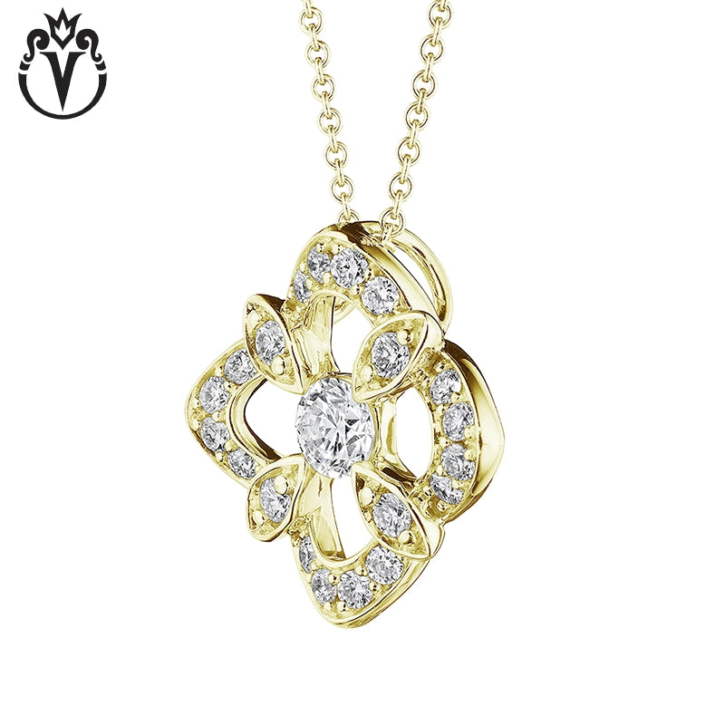 18kt Natural Diamond Fiore Necklace