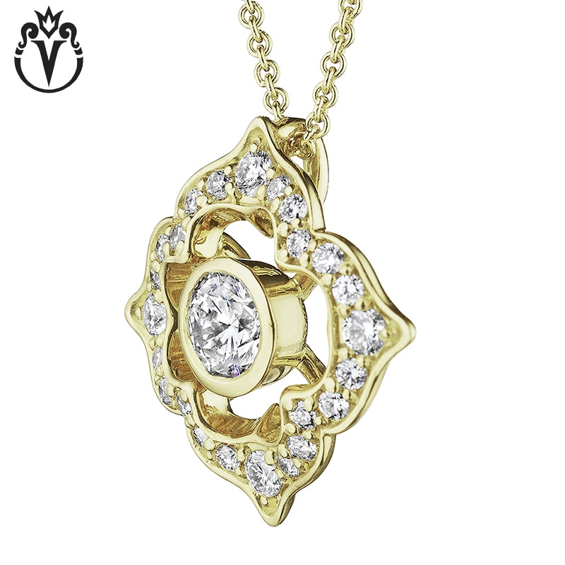 18kt Natural Diamond Victorian Necklace