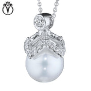 18kt Pearl & Diamond Petal Necklace