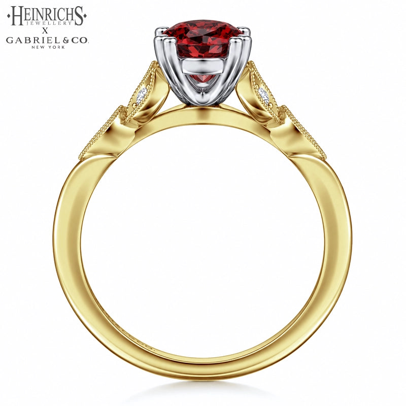 1.25ctr-2.50ctr Oval Cut Lab Grown Venetian Red Diamond Ring
