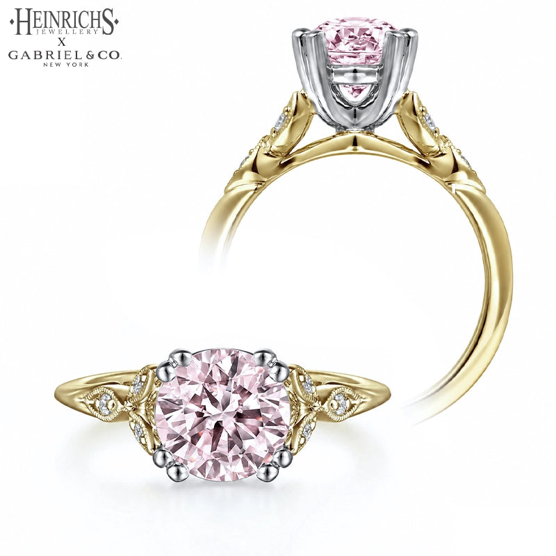 1.25ctr-2.50ctr Round Cut Lab Grown Pink Diamond Ring