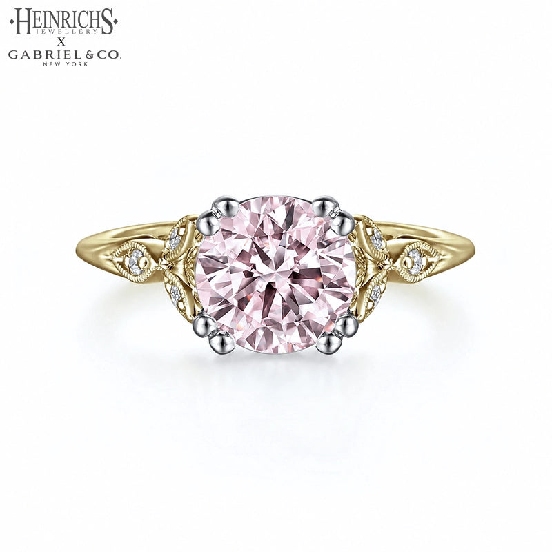 1.25ctr-2.50ctr Round Cut Lab Grown Pink Diamond Ring