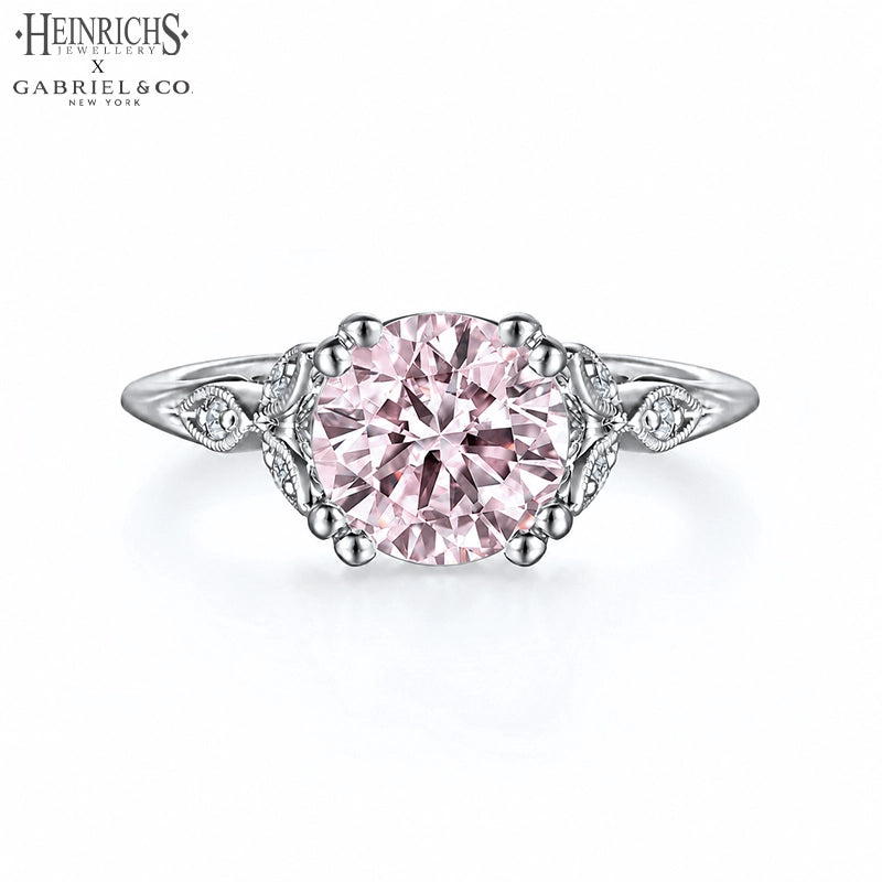 1.25ctr-2.50ctr Round Cut Lab Grown Pink Diamond Ring