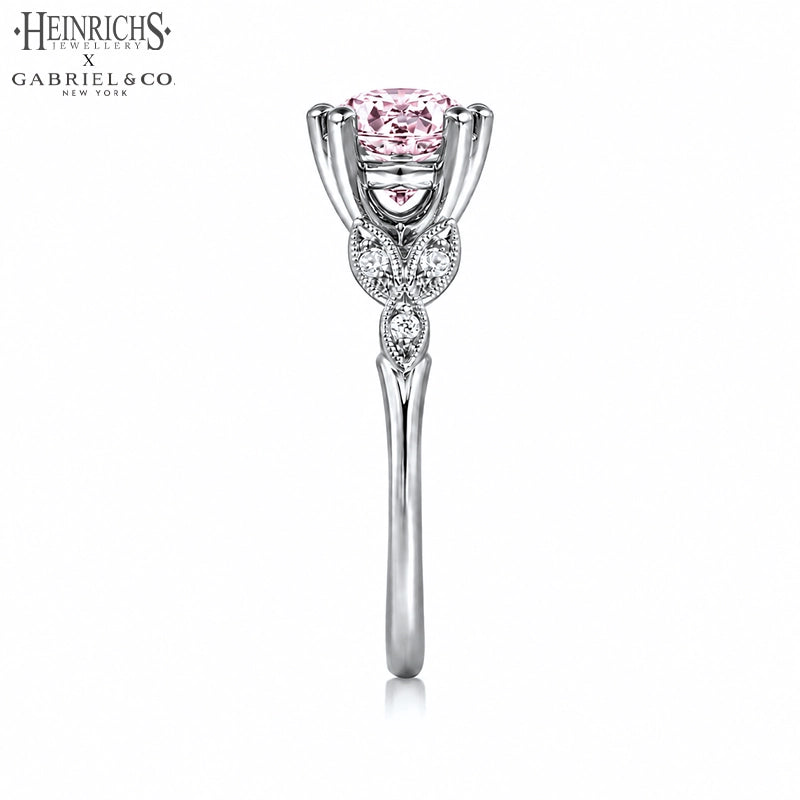 1.25ctr-2.50ctr Round Cut Lab Grown Pink Diamond Ring