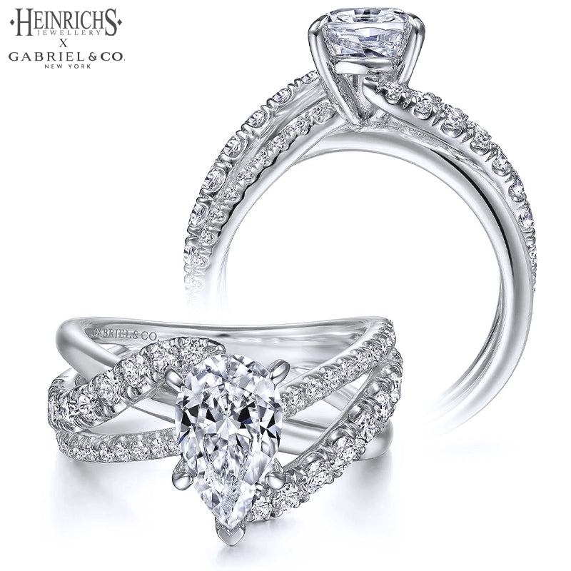 1.50ctr-3.00ctr Pear Cut Lab Grown Diamond Ring Tailor Made