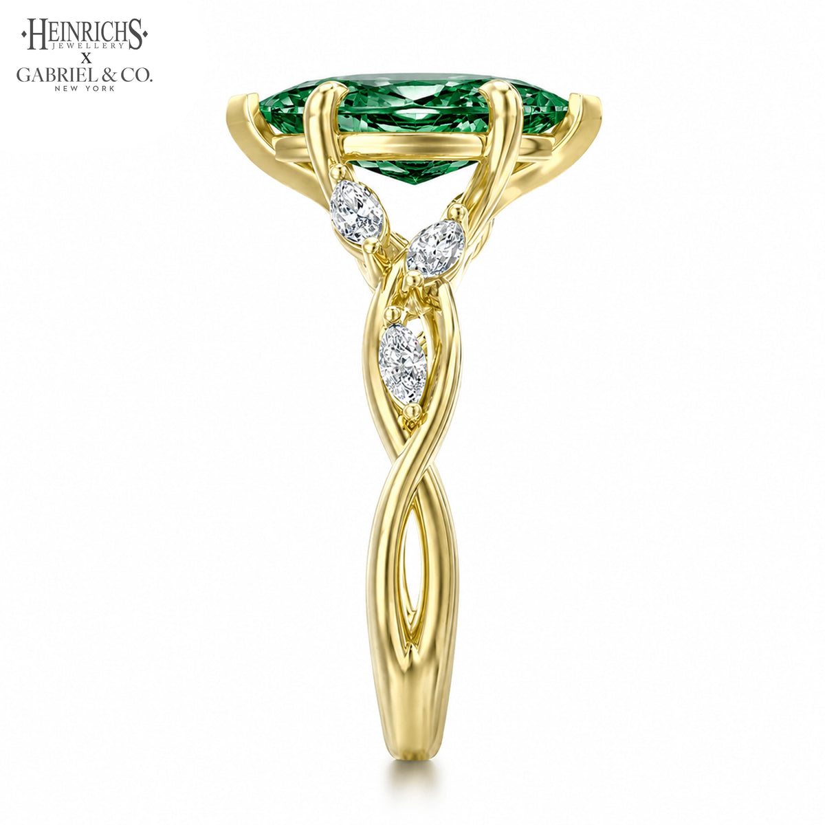 1.25ctr-2.50ctr Marquise Cut Lab Grown Green Diamond Ring Tailor Made
