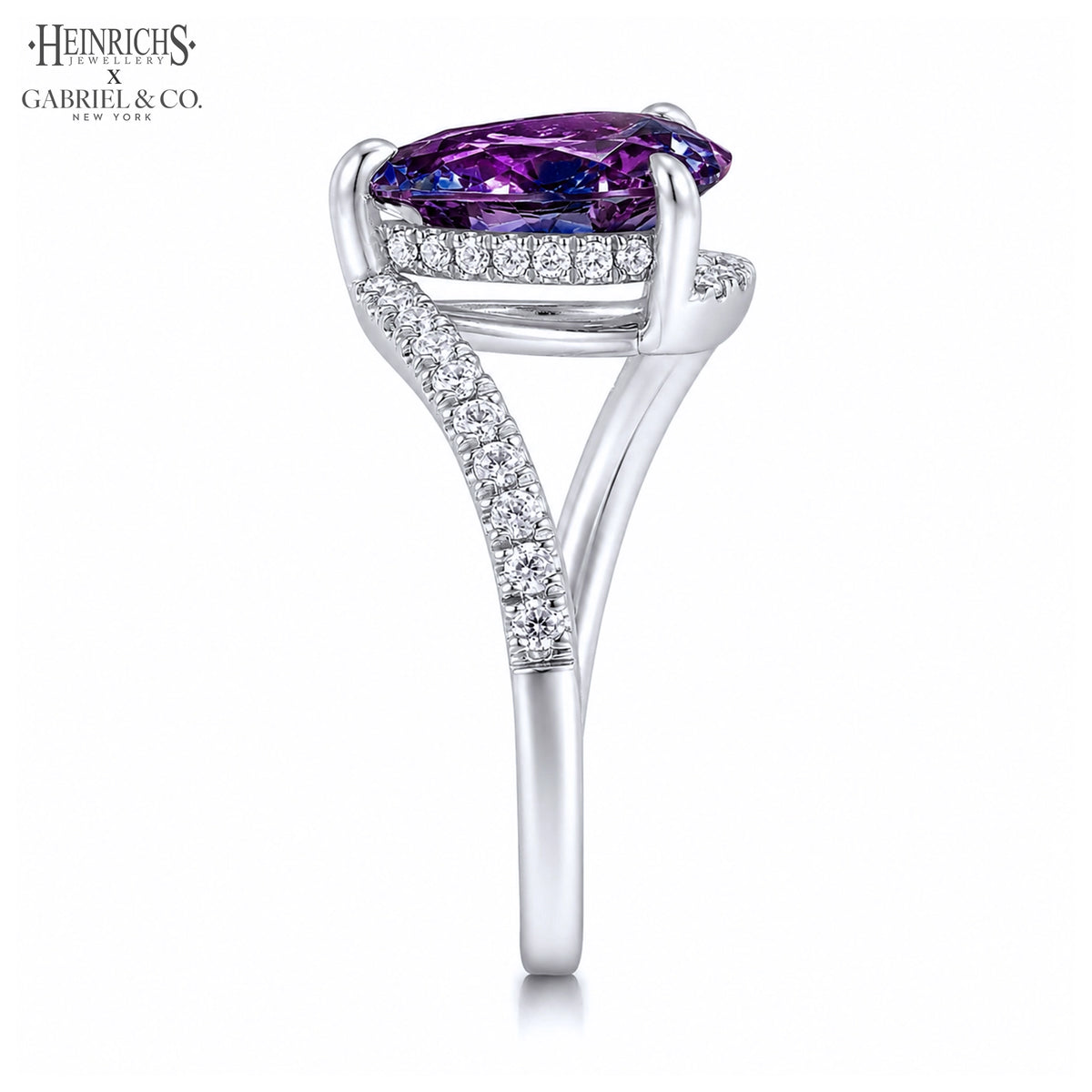 14kt Lab Grown Alexandrite & Diamond Ring