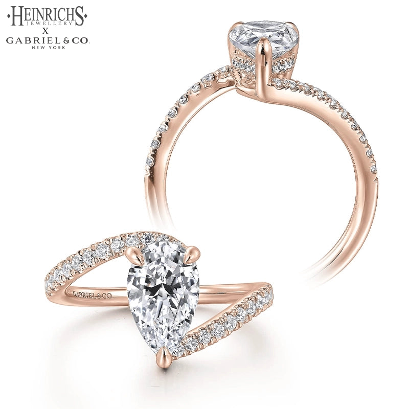 1.25ctr-2.50ctr Pear Cut Lab Grown Diamond Ring Tailor Made