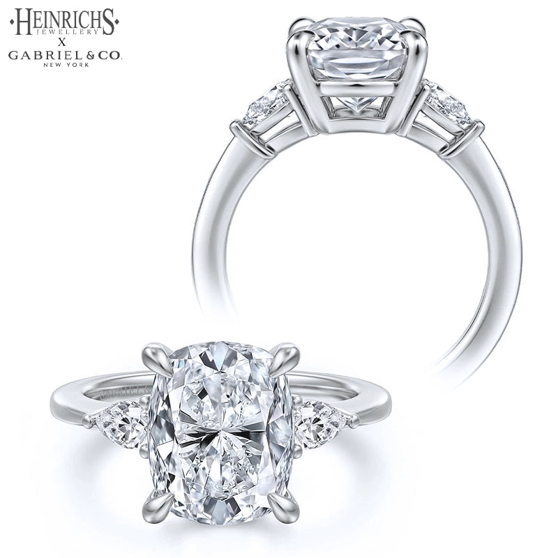 1.50ctr-3.00ctr Elongated Cushion Cut Lab Grown Diamond Ring