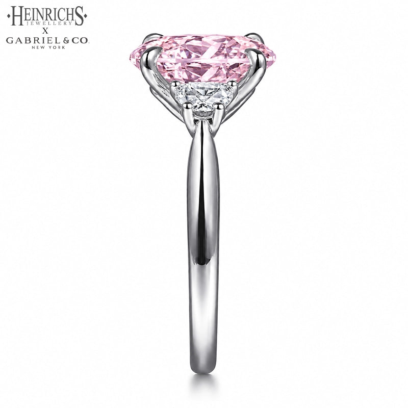 1.25ctr-2.50ctr Oval Cut Lab Grown Pink Rosé Diamond Ring