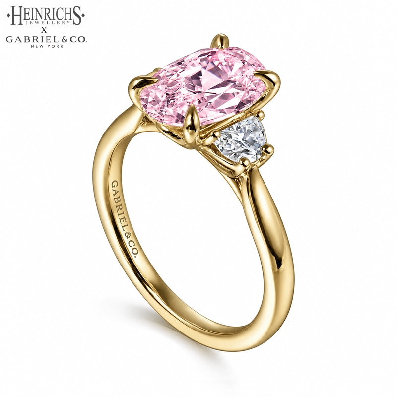 1.25ctr-2.50ctr Oval Cut Lab Grown Pink Rosé Diamond Ring