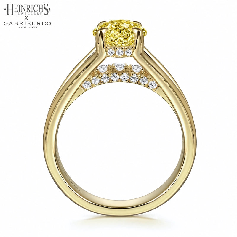 1.50ctr-3.00ctr Oval Cut Lab Grown Yellow Diamond Ring